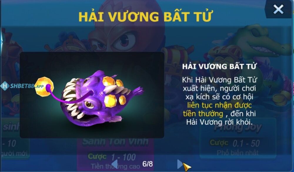 Hải Vương Bất Tử trong game vua đánh cá