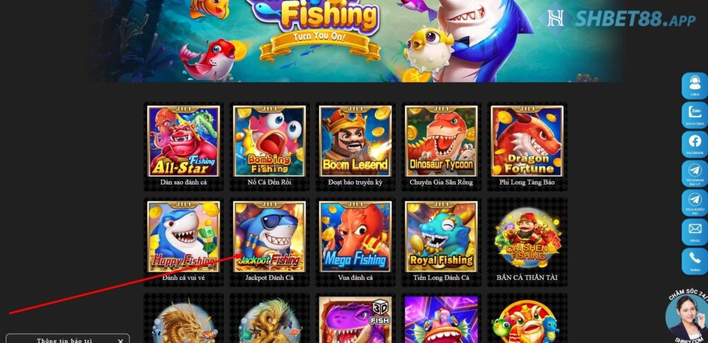 Hướng dẫn chơi jackpot đánh cá tại Shbet